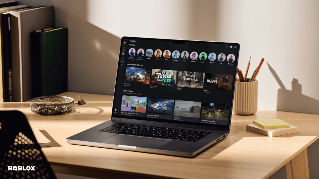 Roblox home page on laptop