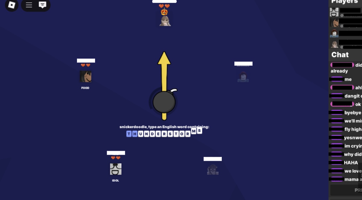 WordBombプレイ画面