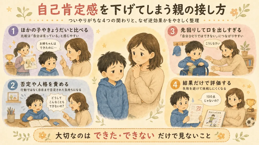 自己肯定感を下げてしまう接し方
