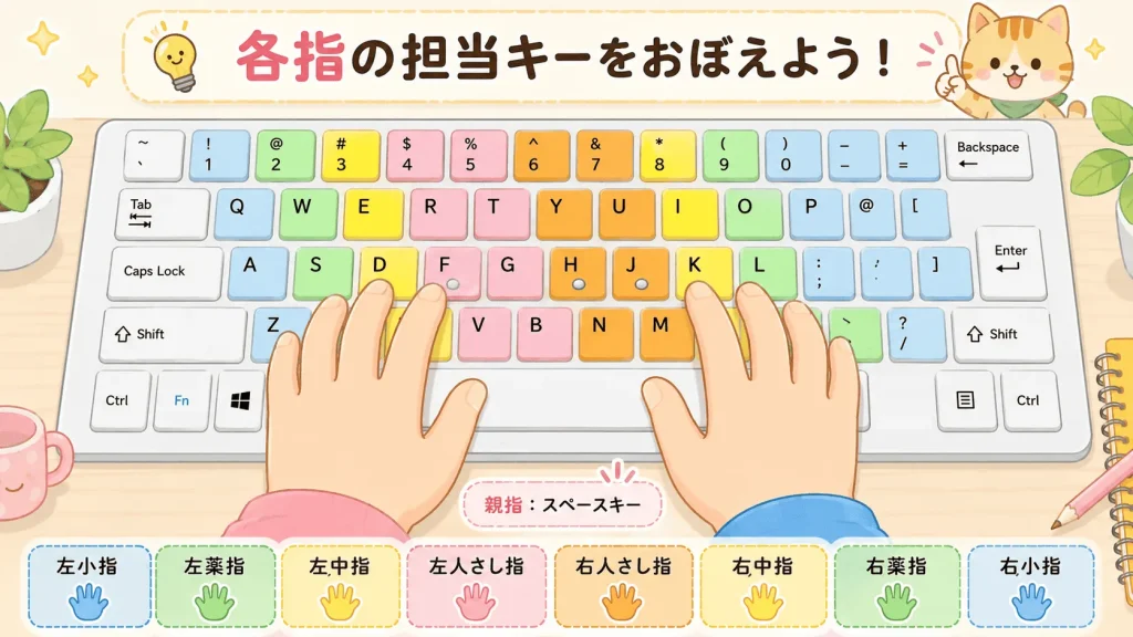 各指の担当キー